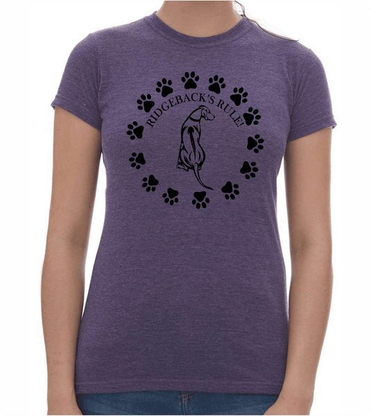 Center Chest Ridgebacks Rule T-Shirt - PAWsome Creations VI