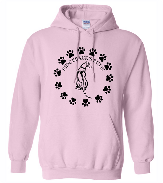 Center Chest Ridgebacks Rule Hoodie - PAWsome Creations VI