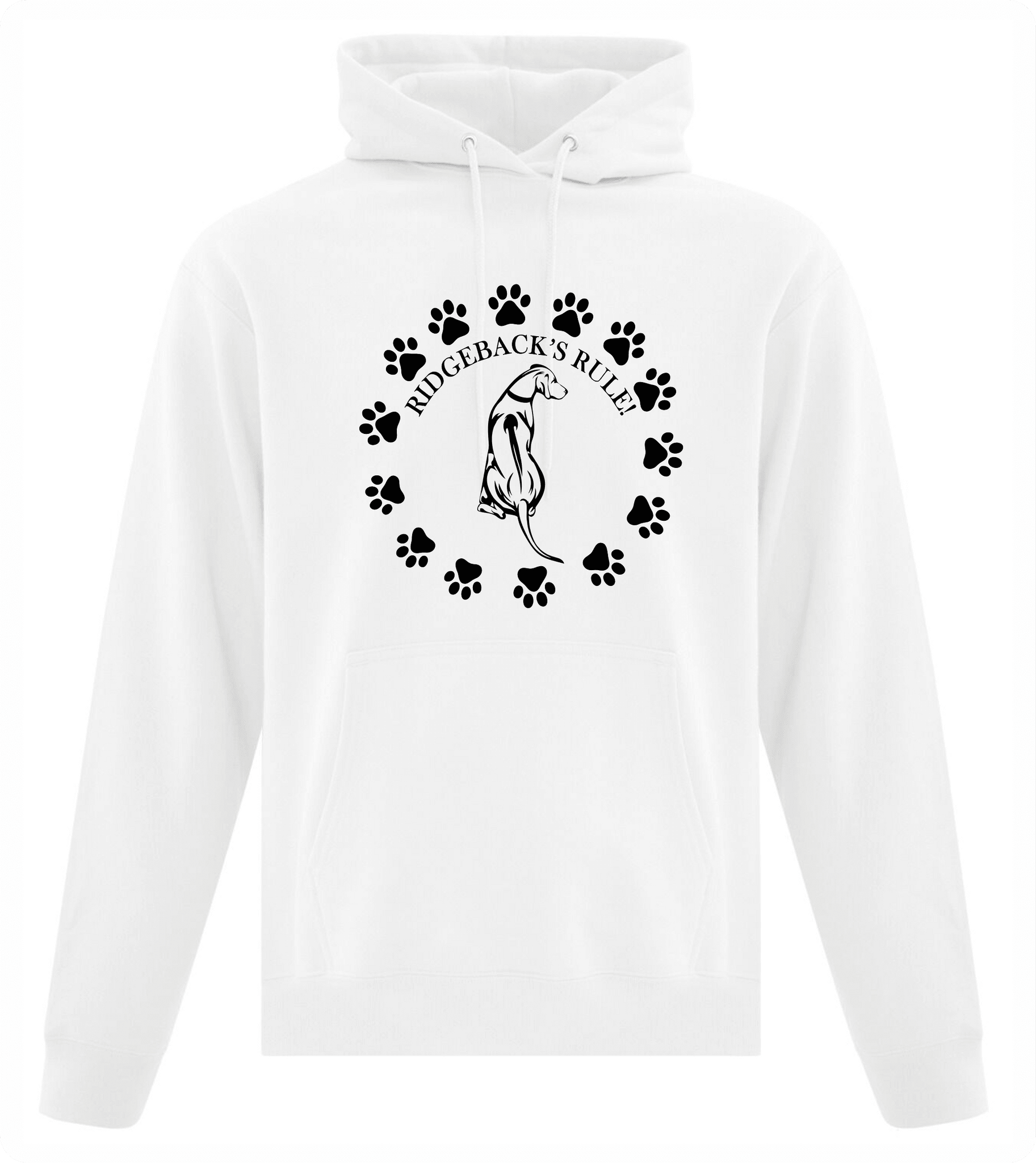 Center Chest Ridgebacks Rule Hoodie - PAWsome Creations VI