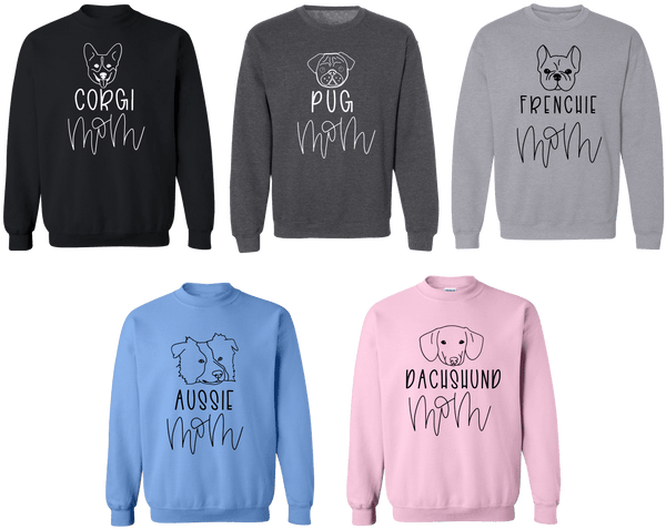 Line Art Dog Mom Crewneck - PAWsome Creations VI